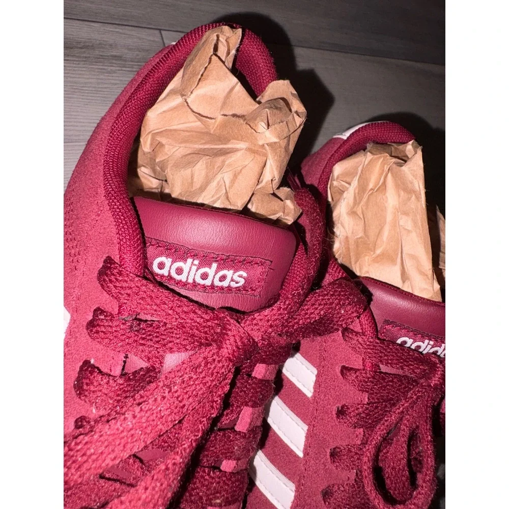 Adidas Neo VL Court 2.0 Burgundy Suede Sneakers Womens Size 7 CG5819 Wine Red